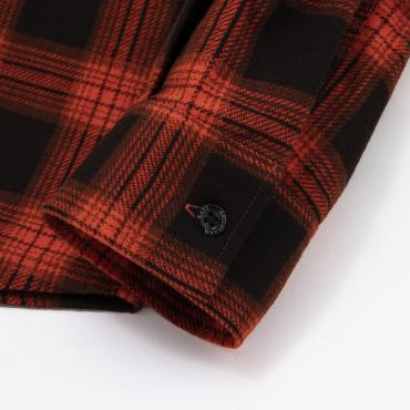 PRINT FLANNEL CHECK SHIRT *オレンジチェック*