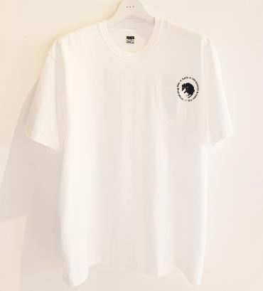 CIRCLE POCKET TEE *ホワイト×ブラック*