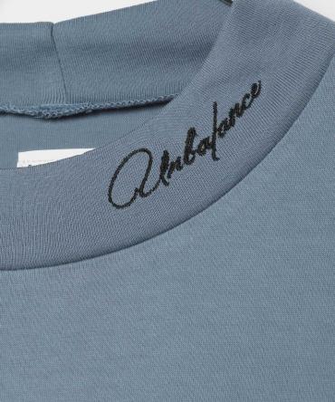 Faded Color Mock Neck T-shirt[LEC1066] *ダークブルー*