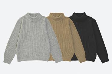 MOCK NECK KNIT *ブラウン*