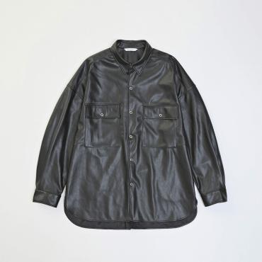 LEATHER BIG SHIRTS *ブラック*