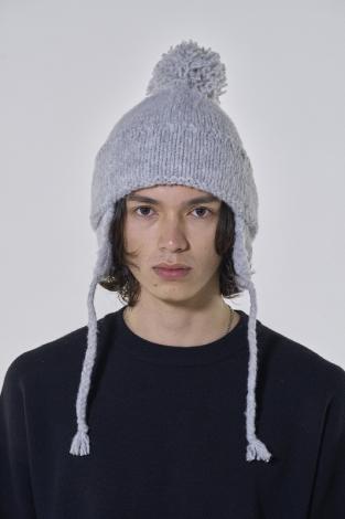 xCA4LA EAR FLAP KNIT CAP *ライトグレー*