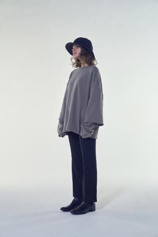 LAYERED SWEAT*グレー*