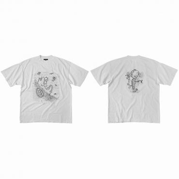 Kewpie layered print tee *Lightgray/Gray&Black*