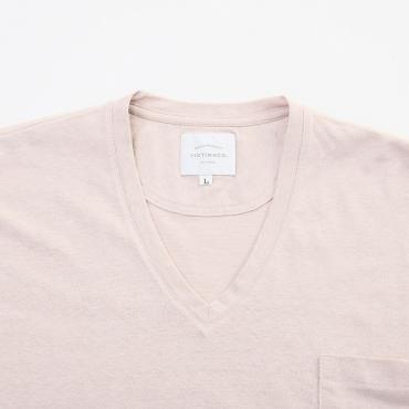 CUT OFF V-NECK TEE *ピンク*