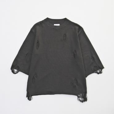 H/S DAMEGE KNIT *ブラック*