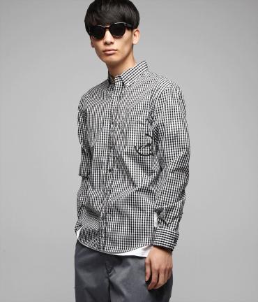 GINGHAM CHECK B/D SHIRTS *BK*