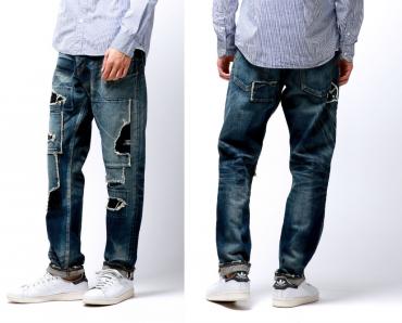 FIVE YEARS WASH TAPERED DENIM PANTS