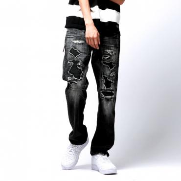 BLACK FIVE YEARS WIDESTRAIGHT DENIM PANTS