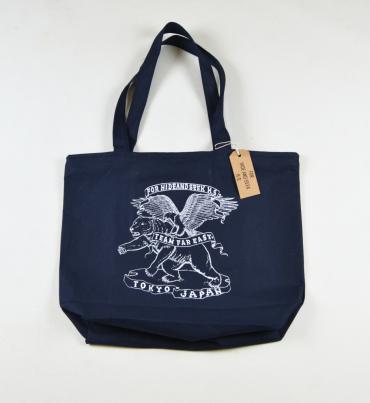 BEAR&EAGLE ZIP TOTE BAG *ネイビー*