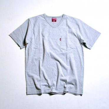 POCKET V-NECK S/S TEE **グレー*