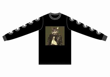 CAT LONG SLEEV TEE *ブラック×ポジキャット*