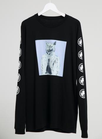 CAT LONG SLEEV TEE *ブラック×ネガキャット*