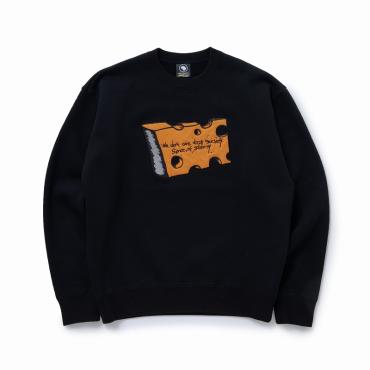 CHEESE CREW NECK SWEAT *ブラック*