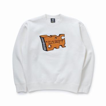 CHEESE CREW NECK SWEAT *ホワイト*