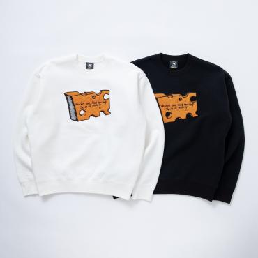 CHEESE CREW NECK SWEAT *ホワイト*