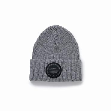 KNIT CAP CIRCLE PATCH *グレー*