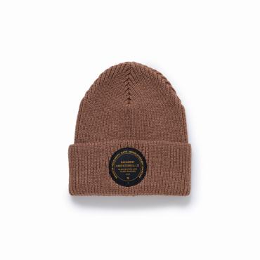 KNIT CAP CIRCLE PATCH *ブラウン*