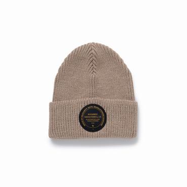 KNIT CAP CIRCLE PATCH *ベージュ*