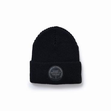 KNIT CAP CIRCLE PATCH *ブラック*