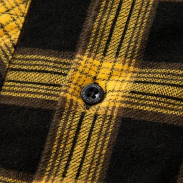 PRINT FLANNEL CHECK SHIRT *イエロー*