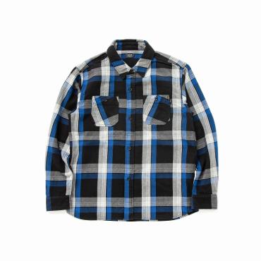 COTTON CHECK SHIRT *ブラック×ブルー×グレーチェック*