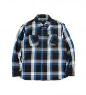 COTTON CHECK SHIRT *ブラック×ブルー×グレーチェック*