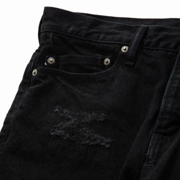 BLACK CRASH PAINT&PATCH DENIM PANTS *ブラック*