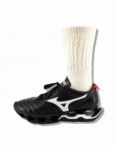 Hybrid rib socks "made in Japan" ivory white