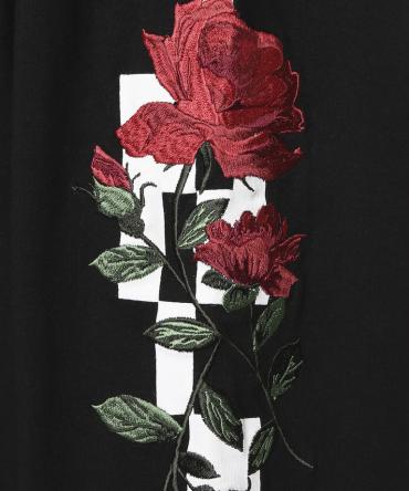 F/20 MOOD Rose EmbroideryLong sleeveT-shirt*ブラック*