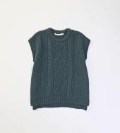 CABLE KNIT VEST *グリーン*