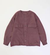 NO COLLAR CPO JACKET *ワイン*