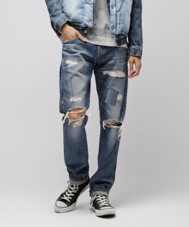 Remake regular straight denim pants