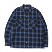 Ombre Check L/S Shirt(23aw) *ブルー*