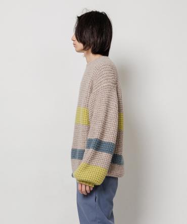 MULTI STRIPE SWEATER *ベージュ*