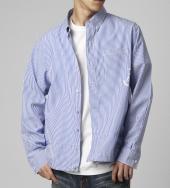 Icon stripe coaches shirt *サックスブルー*