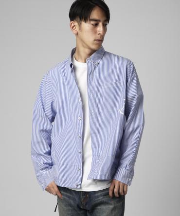 Icon stripe coaches shirt *サックスブルー*