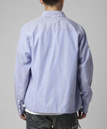 Icon stripe coaches shirt *サックスブルー*