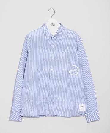 Icon stripe coaches shirt *サックスブルー*