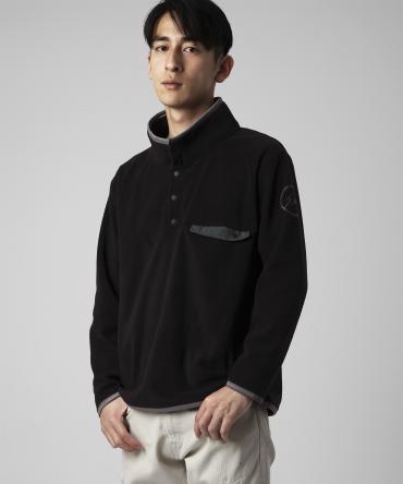 Icon half snap fleece pullover *ブラック*