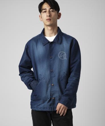 Denim like nylon coaches jacket *ダークインディゴ*