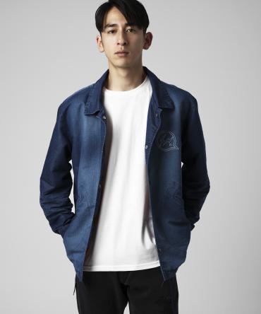 Denim like nylon coaches jacket *ダークインディゴ*