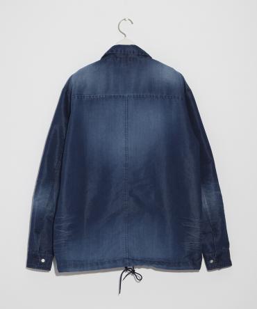 Denim like nylon coaches jacket *ダークインディゴ*