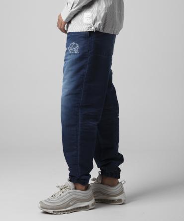 Denim like nylon jogger pants *ダークインディゴ*