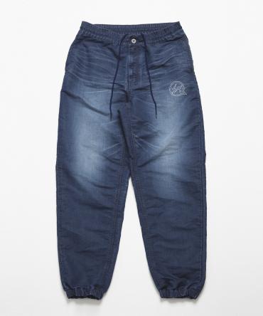 Denim like nylon jogger pants *ダークインディゴ*