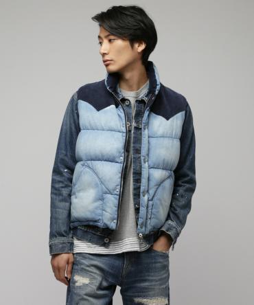 Denim down vest  *ライトインディゴ*