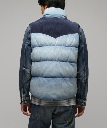 Denim down vest  *ライトインディゴ*