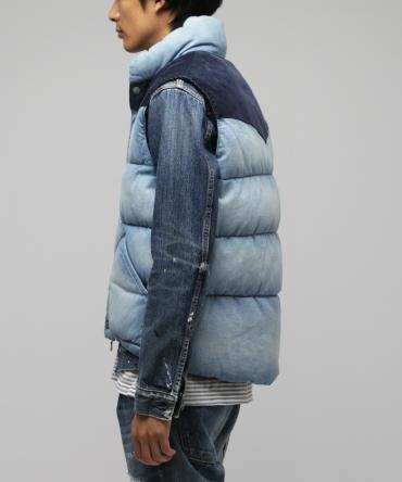 Denim down vest  *ライトインディゴ*