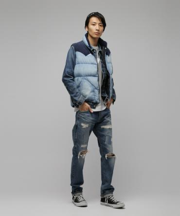 Denim down vest  *ライトインディゴ*