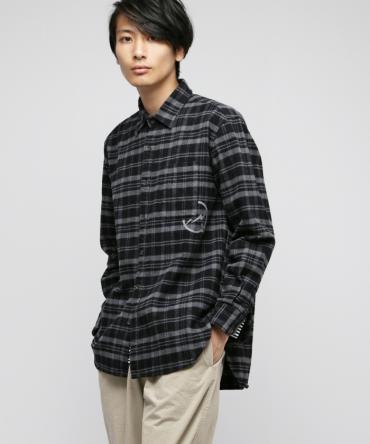 Big flannel shirts *ブラック*